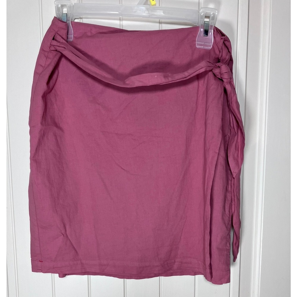Xirena Rosewood Cotton Linnea Skirt Womens Wrap Mini Casual Medium NWT‎ Flawed
